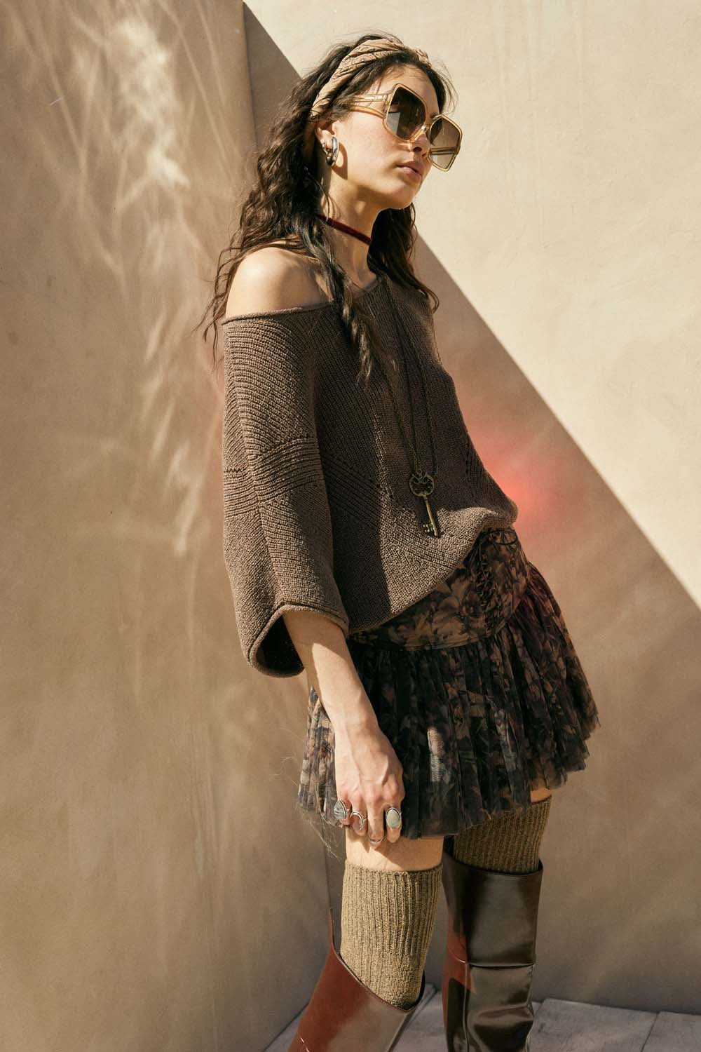 Relaxed Knit Dolman Sleeve Top