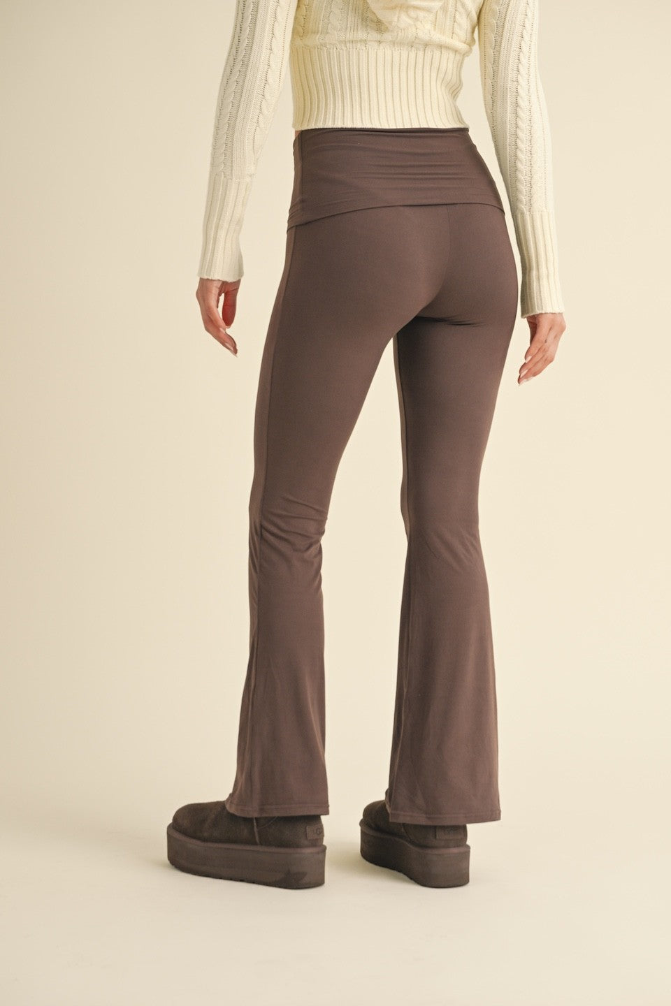 Soft Knit Foldover Flare Leggings