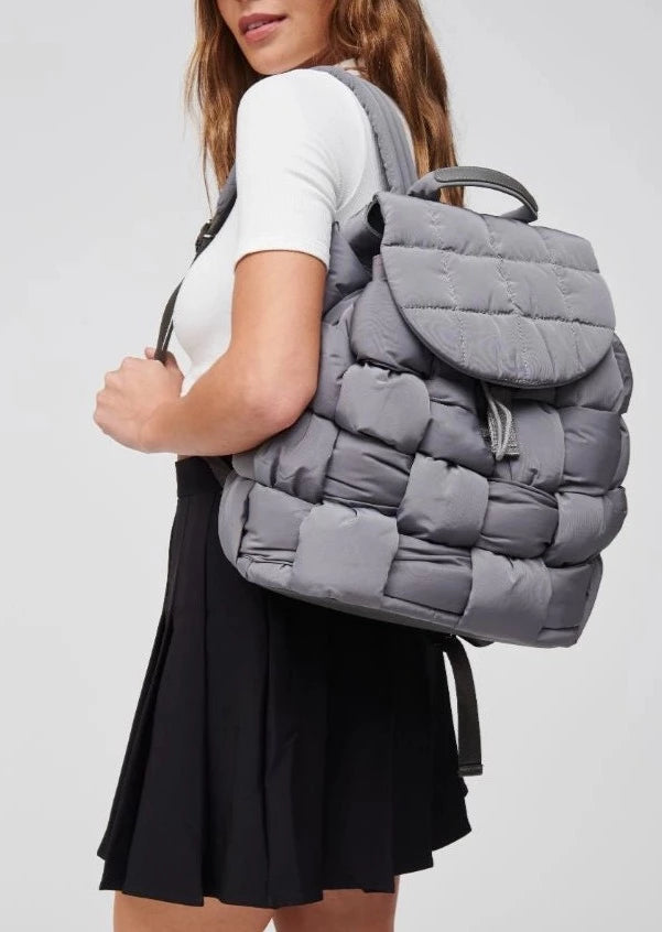 Quilted Woven Nylon Backpack