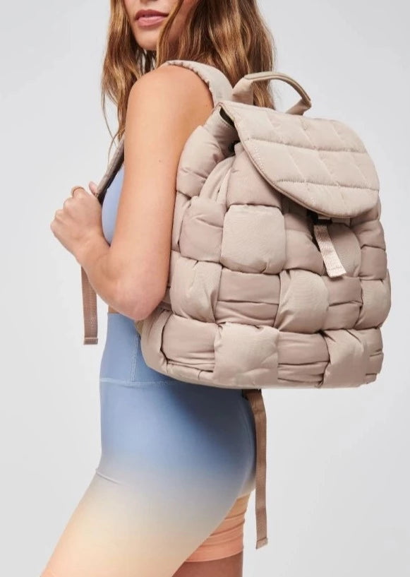 Quilted Woven Nylon Backpack